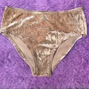 SM Beige Velvet High Waist Shorts